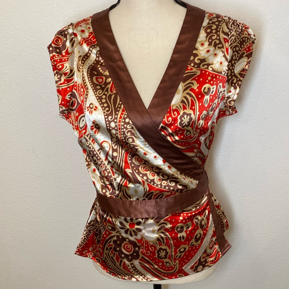 BCBGMaxAzria | Women’s Wrap Top With Incorporated Belt Size M